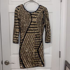 Black and Gold Cocktail Dress